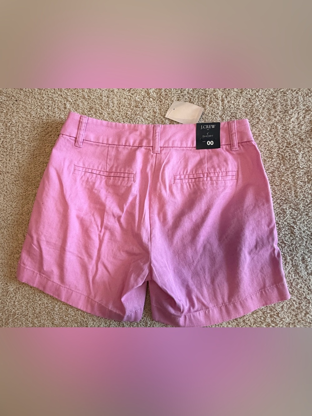 J.Crew Factory NWT 5" Classic Chino Shorts Pink Size 00 - Picture 2 of 4